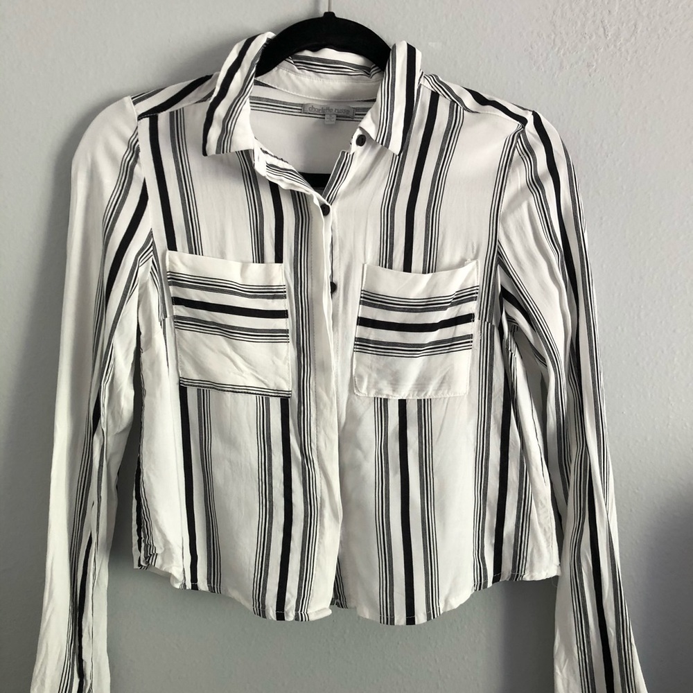 Cropped Black & White Top